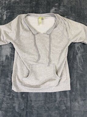 Halcyon Womens Hoodie Sweatshirt S Light Gray Drawstring Kangaroo Pocket